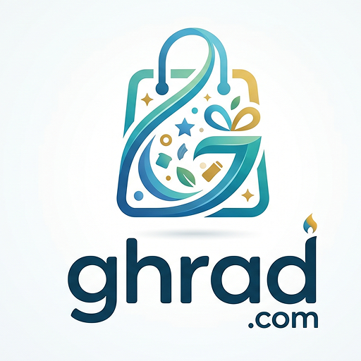 Ghrad.com logo and branding for trendy e-commerce marketplace in Lebanon, specializing in curated small products and unique gifts.